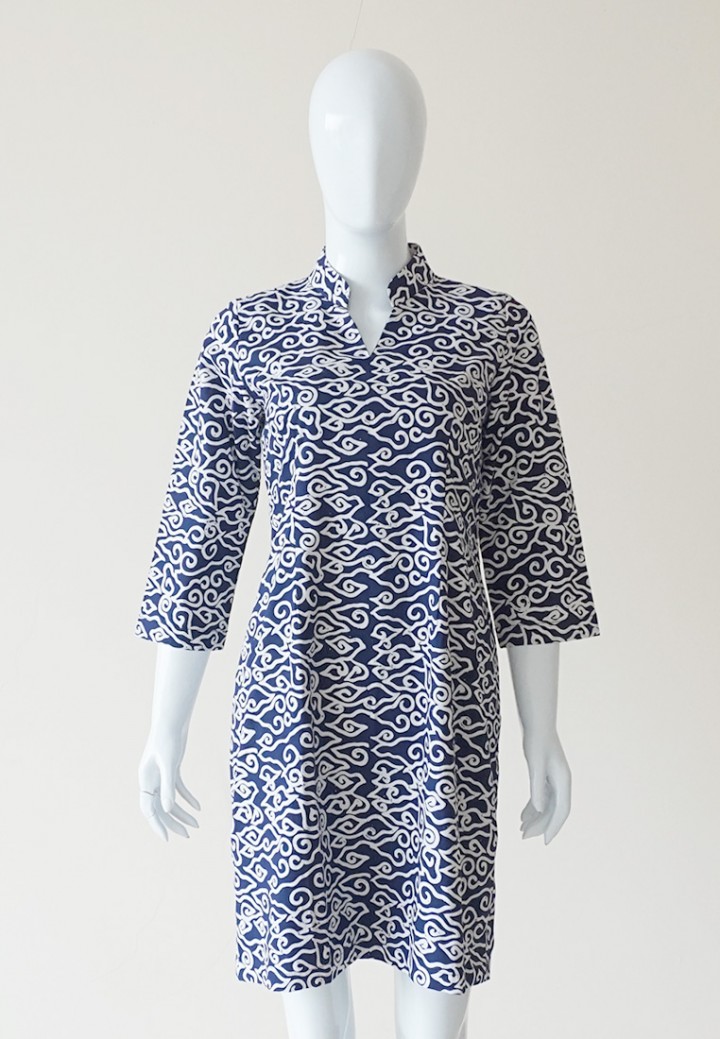 Benangsari Batik - Navy Mega Mendung Dress