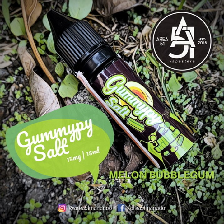 AREA 51 VAPESTORE MANADO GUMMYPY SALTNIC MELON BUBBLEGUM 15MG 15ML