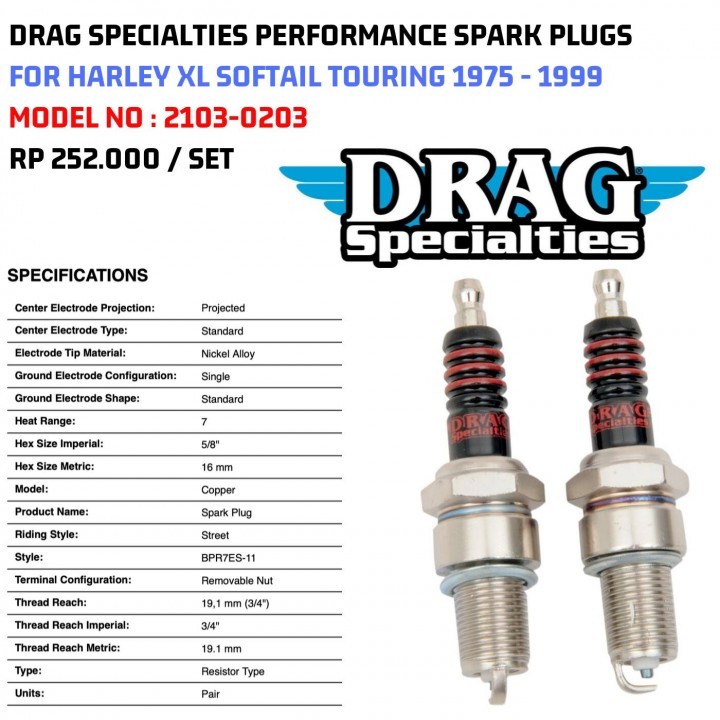 Budung Cycles DRAG SPECIALTIES PERFORMANCE SPARK PLUGS HARLEY XL