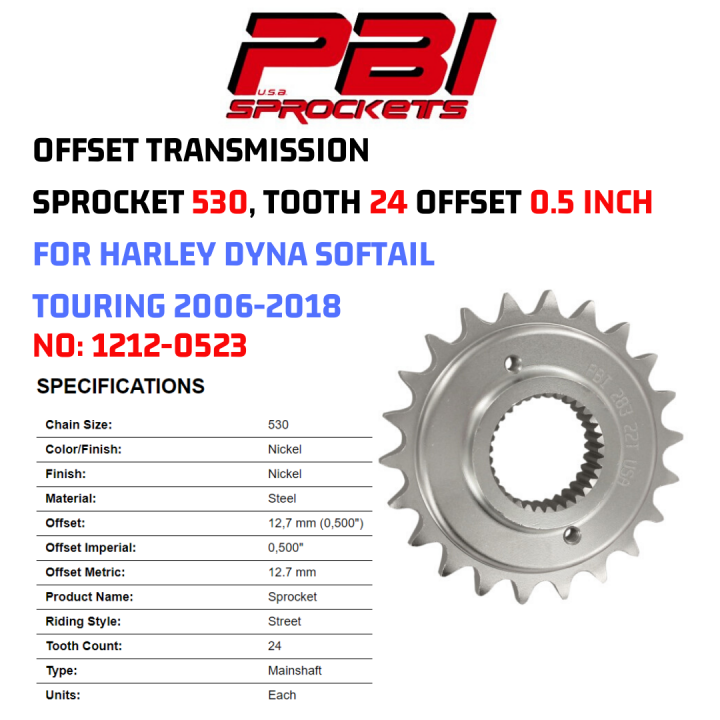 Jack 13 motor PBI USA SPROCKETS OFFSET TRANSMISSION SPROCKET 530