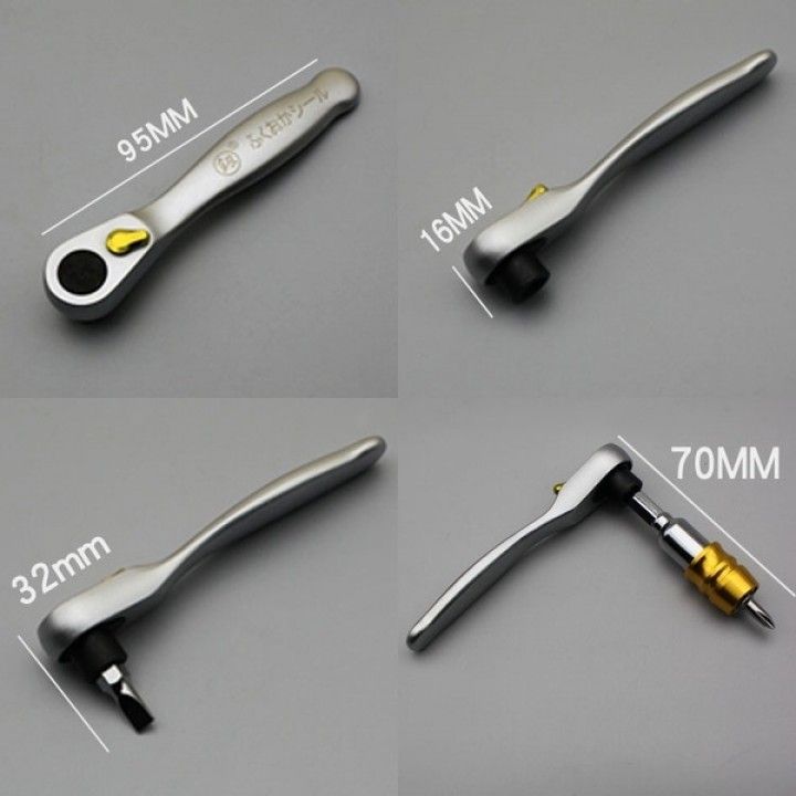 Tokuniku Japan Style Portable Set of Tools Mini Ratchet Wrench Set