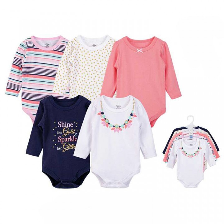 Anakkin Baby Store Little Treasure Long Sleeve 5Pack Bodysuits