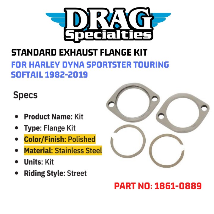 Jack 13 motor DRAG SPECIALTIES STANDARD EXHAUST FLANGE KIT FOR HARLEY