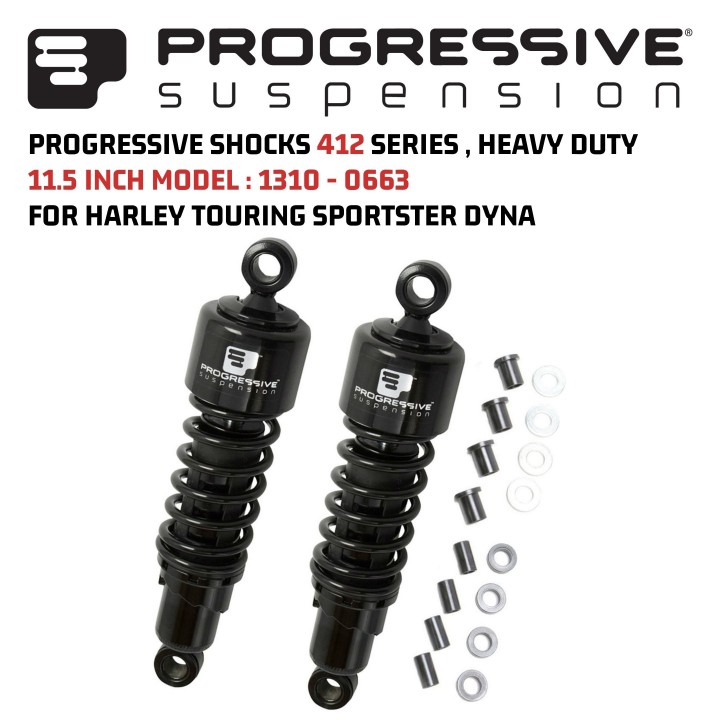Budung Cycles PROGRESSIVE SUSPENSION SHOCKS 412 SERIES 11.5 INCH