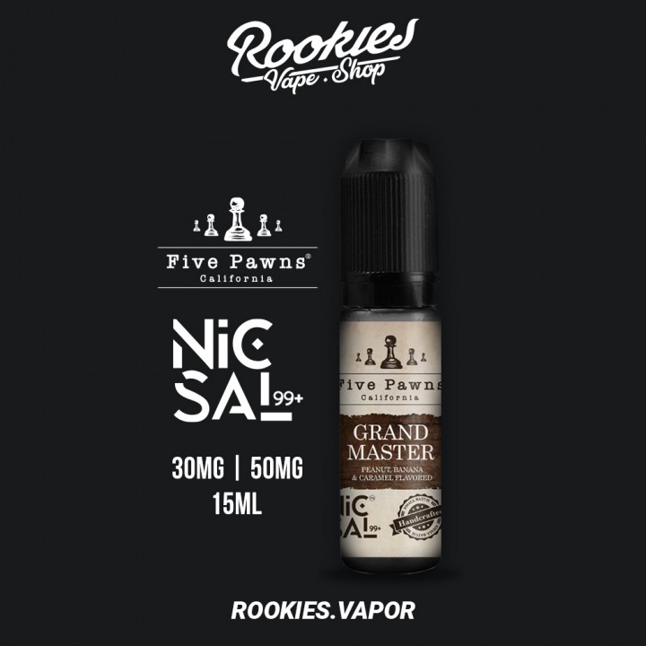 Rookies Vape Shop Serpong Five Pawn GRANDMASTER 15ml Nicsal99+ ( Peanut Banana & Caramel )