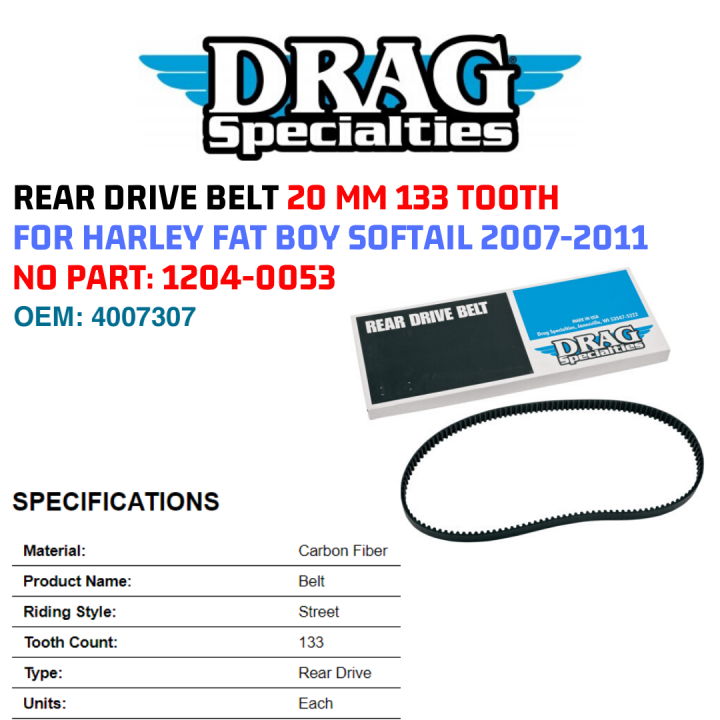 Motorcycle Parts Primary Drive Belts Automotive Drag Specialties Rear