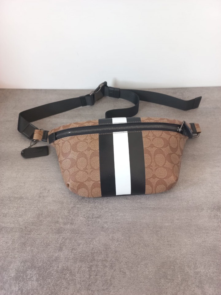 Branded Outlet COACH GRADE BELT BAG IN SIGNATURE CANVAS WITH VARSITY