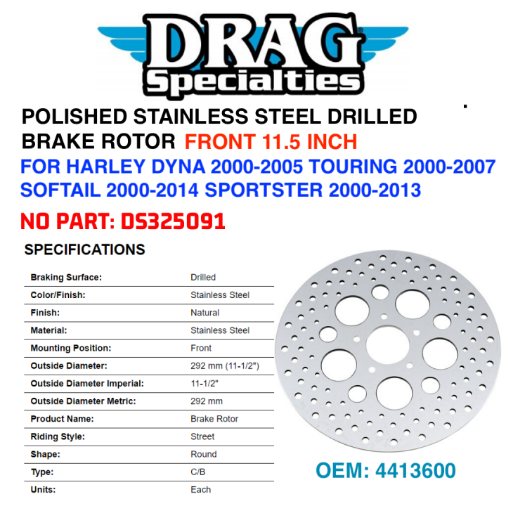 STAINLESS STEEL REAR BRAKE ROTOR HARLEY FXST FXD DYNA XLH SPORTSTER HD 41791-79 STAINLESS STEEL REAR BRAKE ROTOR HARLEY FXST FXD DYNA XLH SPORTSTER HD 41791-79