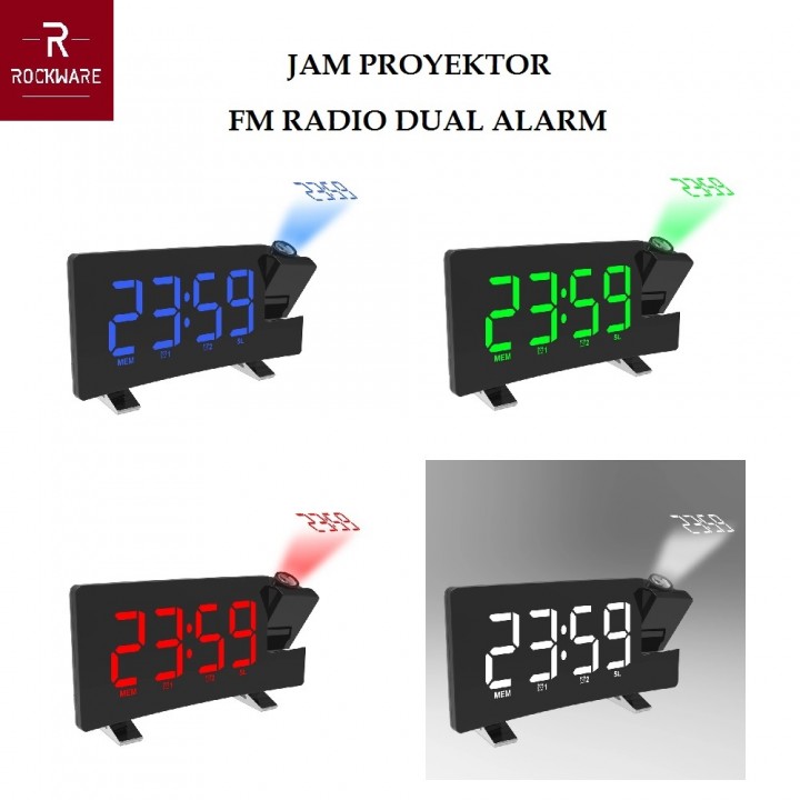 Tokuniku ROCKWARE RWEN8831 Jam Meja Proyektor FM Dual Alarm