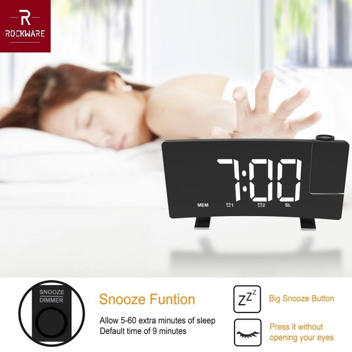 Tokuniku ROCKWARE RWEN8831 Jam Meja Proyektor FM Dual Alarm