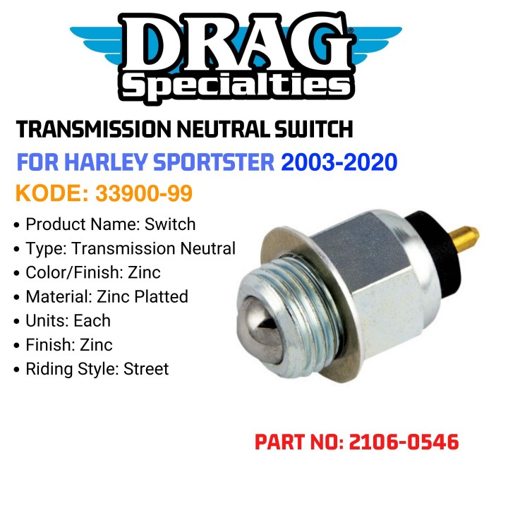 Jack 13 motor DRAG SPECIALTIES TRANSMISSION NEUTRAL SWITCH HARLEY