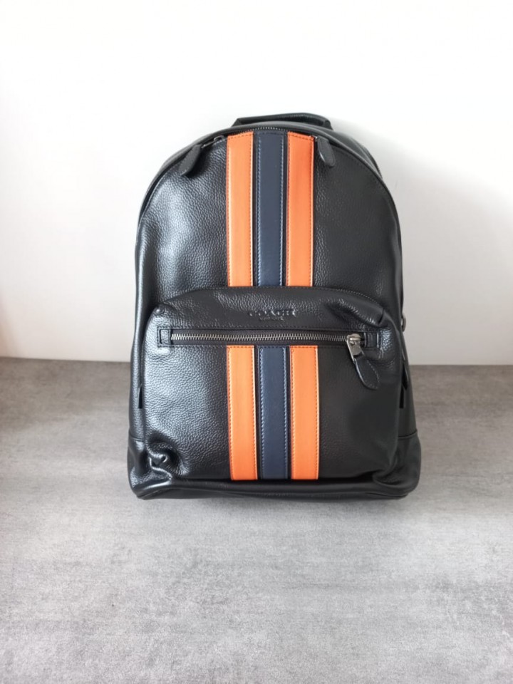 Branded Outlet COACH WEST BACKPACK WITH VARSITY STRIPE