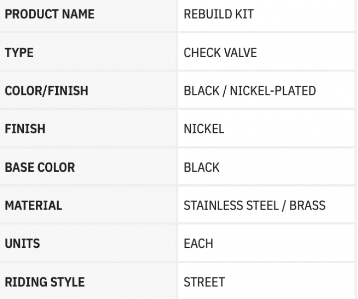 Jack 13 motor FUELTOOL FUEL CHECK VALVE REBUILD KIT HARLEY DYNA 00