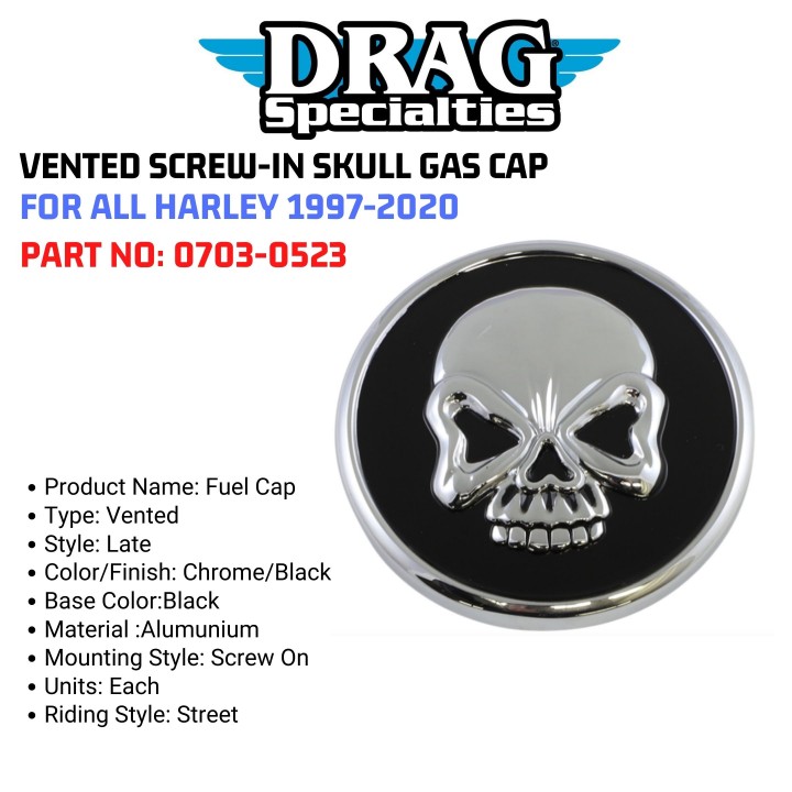 DRAG SPECIALTIES VENTED SCREW-IN SKULL 