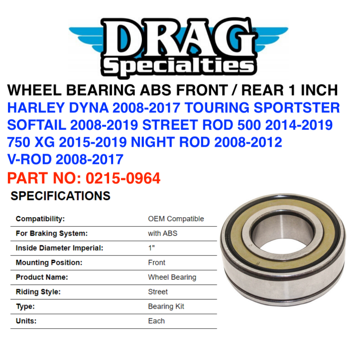 Harley Davidson FLSTSB Cross Bones 20082011 Front Wheel Bearings