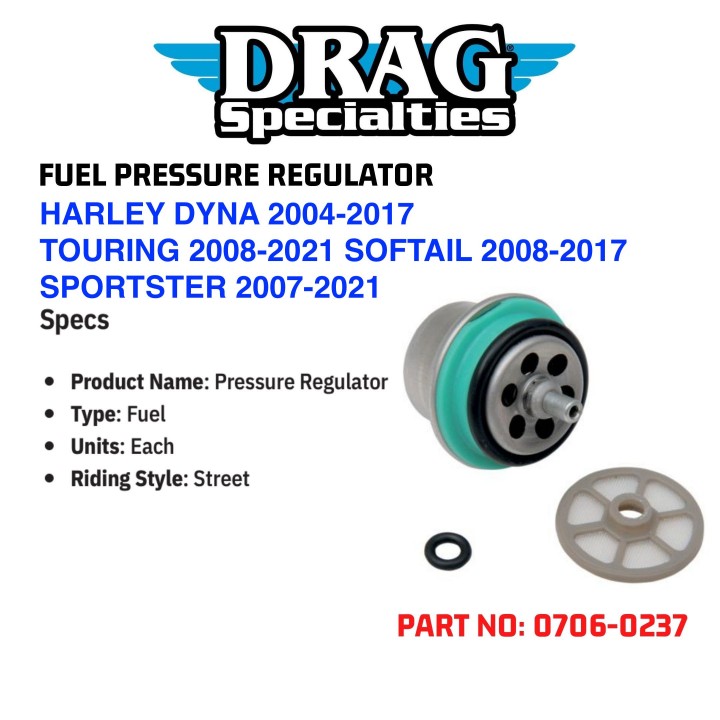 Jack 13 motor DRAG SPECIALTIES FUEL PRESSURE REGULATOR HARLEY DYNA 04