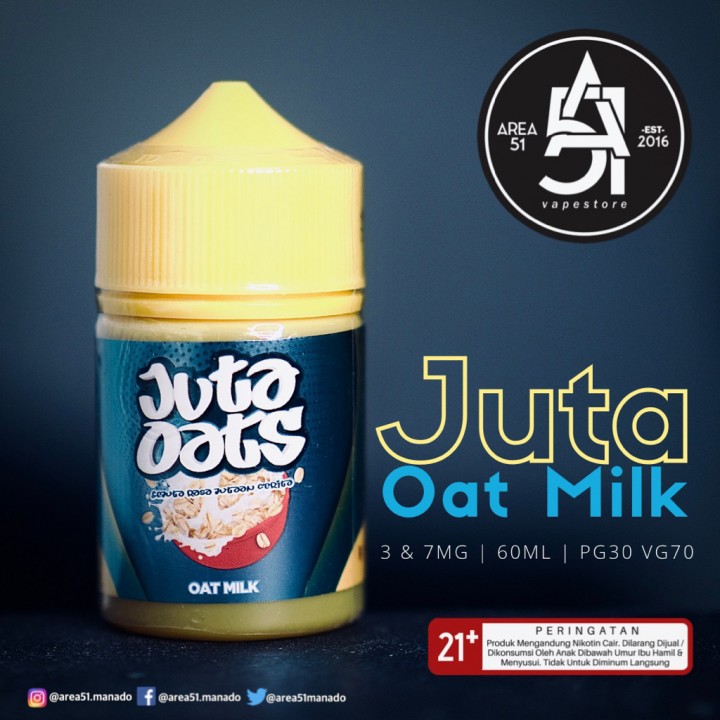 Area51 Vapestore Manado RSR BREW JUTA OATS ORIGINAL OAT MILK 60ML
