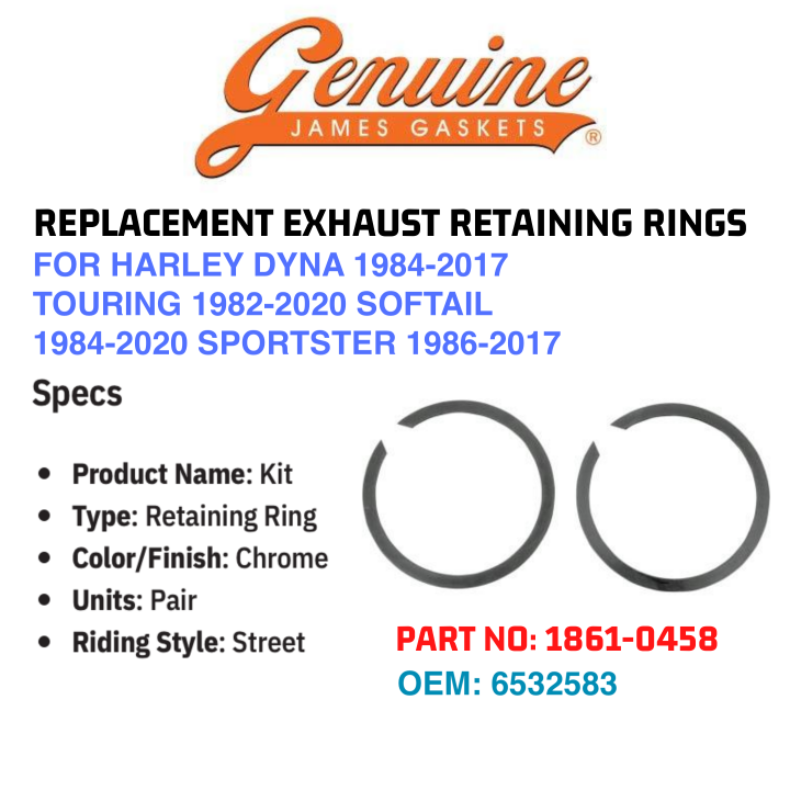 Jack 13 motor GENUINE JAMES GASKETS REPLACEMENT EXHAUST RETAINING