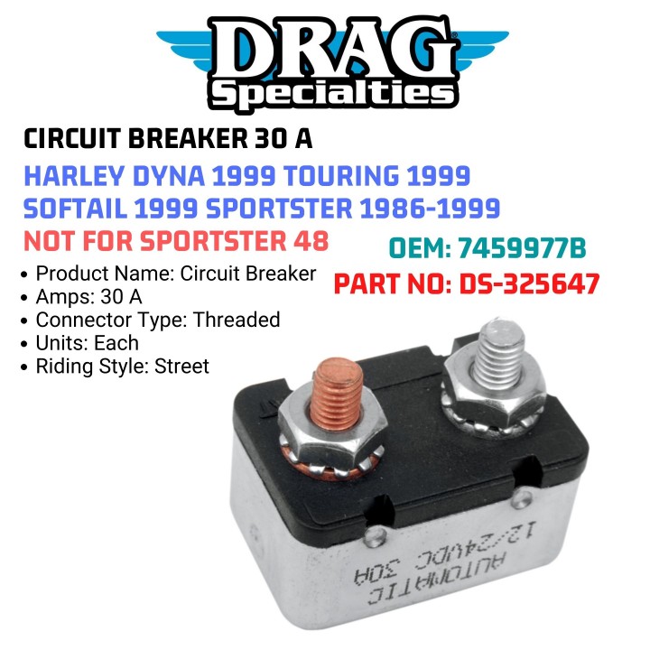 Jack 13 motor DRAG SPECIALTIES CIRCUIT BREAKER 30 A HARLEY DYNA 1999