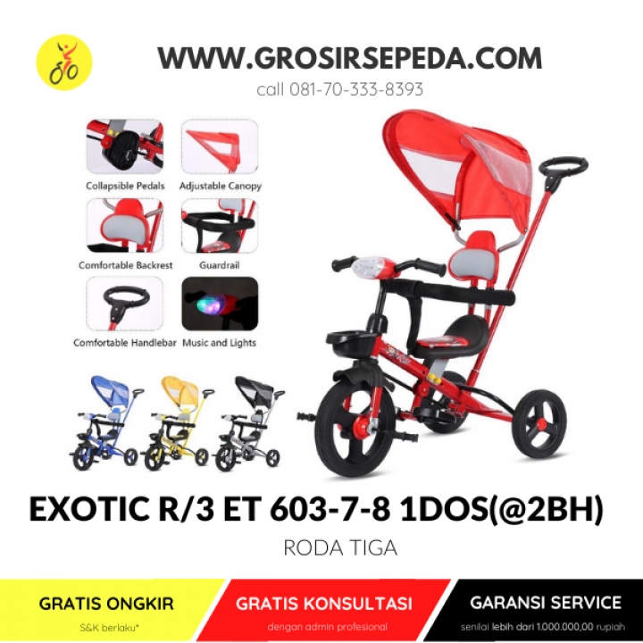 GROSIRSEPEDA.com - SEPEDA RODA 3 TERMURAH EXOTIC R/3 603-7-8