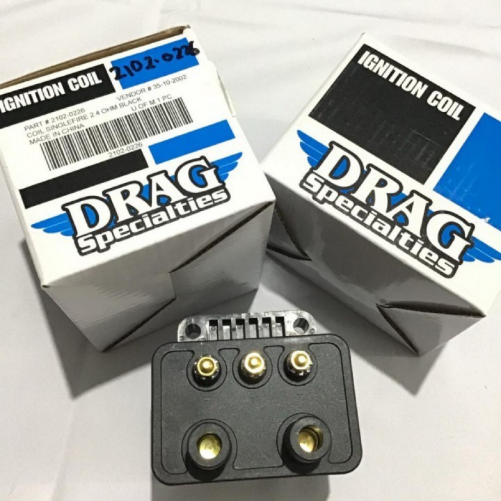 Budung Cycles DRAG SPECIALTIES BLACK SINGLEFIRE IGNITION COIL 2102
