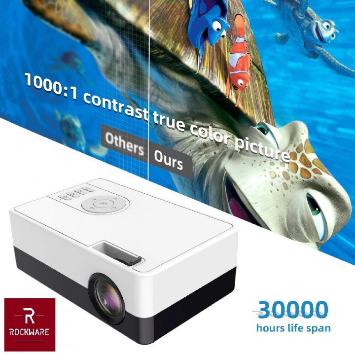 Tokuniku ROCKWARE J15 BASIC Version Mini Projector 50 ANSI Lumens