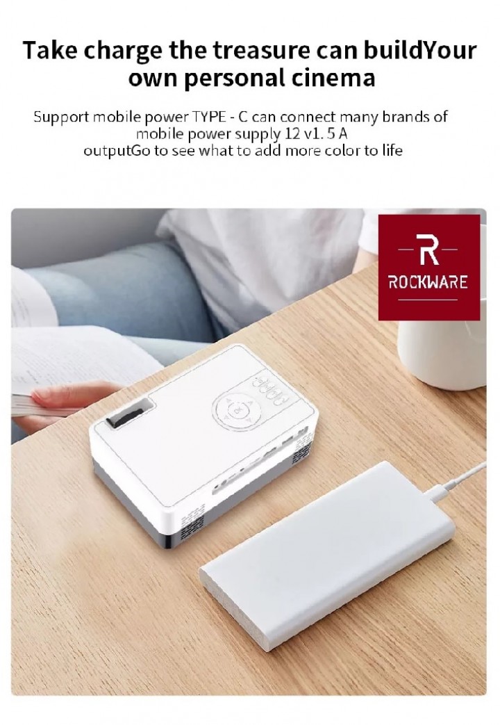 Tokuniku ROCKWARE J15 BASIC Version Mini Projector 50 ANSI Lumens