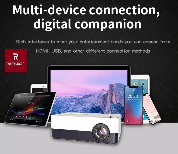 Tokuniku ROCKWARE J15 BASIC Version Mini Projector 50 ANSI Lumens