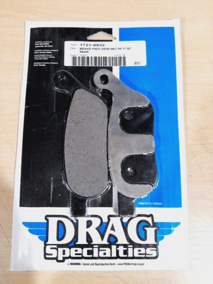 Jack 13 motor DRAG SPECIALTIES SEMIMETALLIC BRAKE PADS REAR BELAKANG