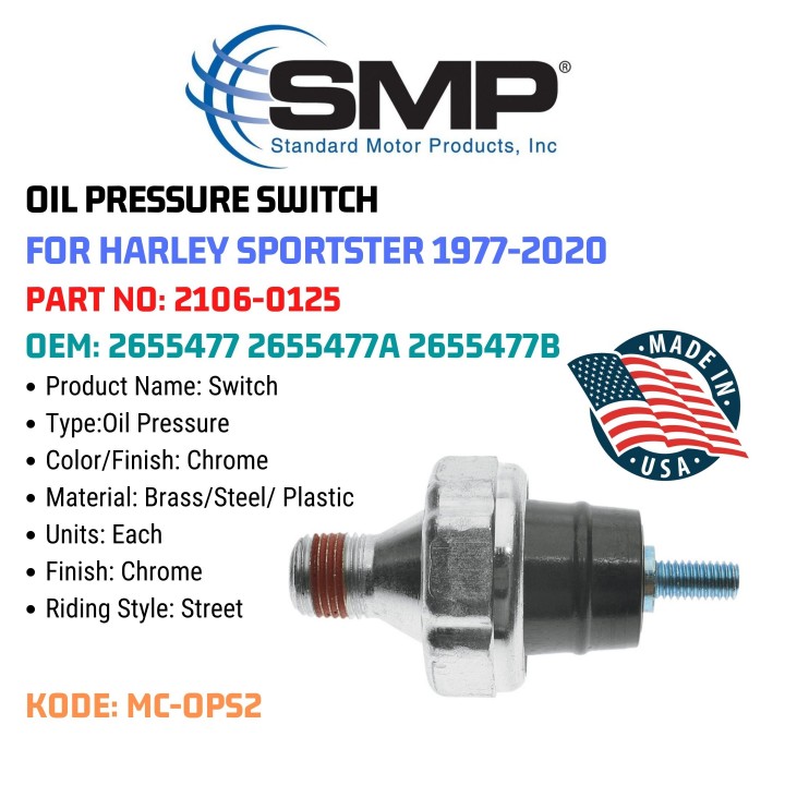 Jack 13 motor STANDARD MOTOR PRODUCTS OIL PRESSURE SWITCH HARLEY