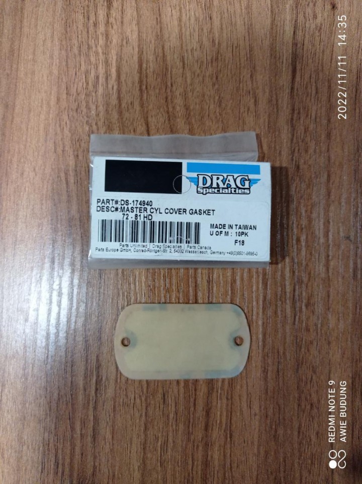 Budung Cycles DRAG SPECIALTIES FRONT MASTER CYLINDER COVER GASKETS