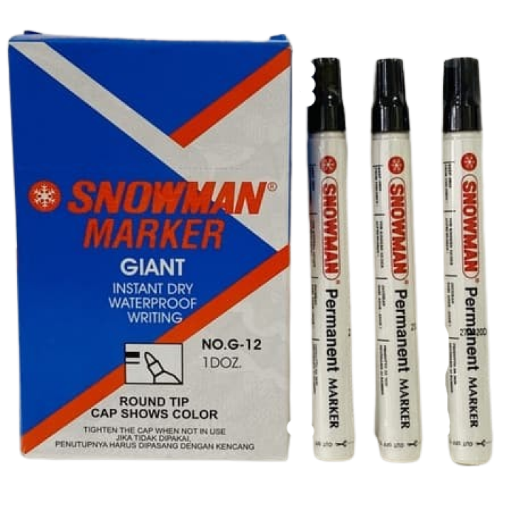 Mekar Mart SPIDOL SNOWMAN PERMANENT/HITAM*12