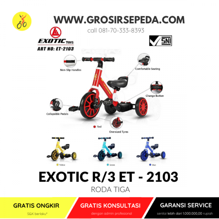 GROSIRSEPEDA.com - SEPEDA RODA TIGA EXOTIC R/3 ET 2103