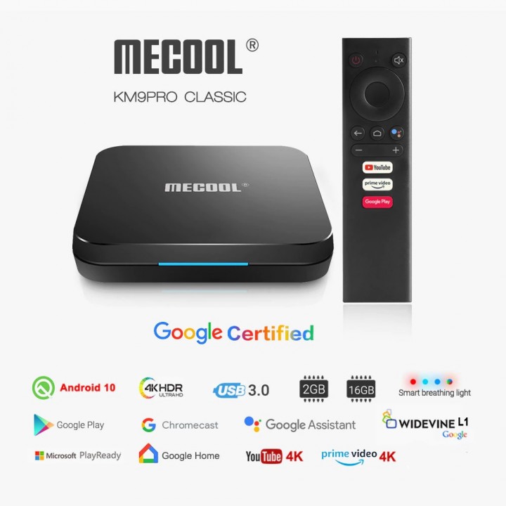 Tokuniku MECOOL KM9 PRO CLASSIC 4K Android TV Box Google Certified