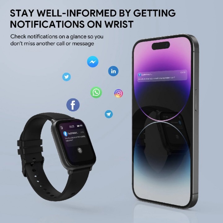 Tokuniku AUKEY SW1 Smartwatch Fitness Tracker Waterproof Heart