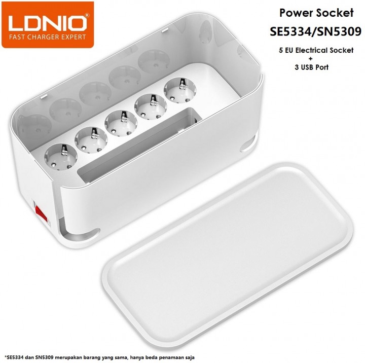 Tokuniku LDNIO SE5334 Management Power Strip Box 5 Soket Listrik EU