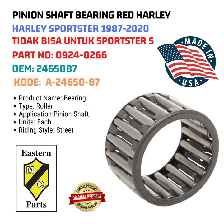 +.0003 Oversize Pinion Shaft Bearing For 87-99 Harley EVO Big Twin - Red, Part 24641-87 6 thumbnail image