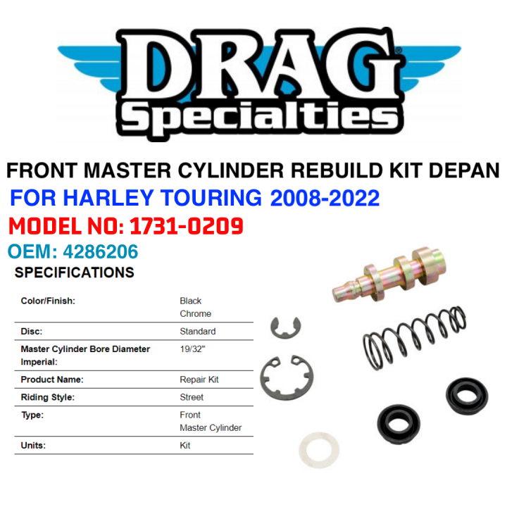 Jack 13 motor FRONT MASTER CYLINDER REBUILD KIT DEPAN FOR HARLEY