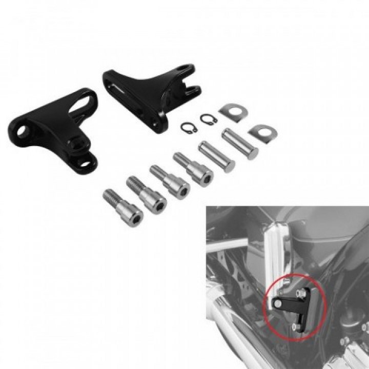 Budung Cycles REAR PASSANGER MINI FOOTPEGS FOOTBOARD MOUNT BLACK FOR
