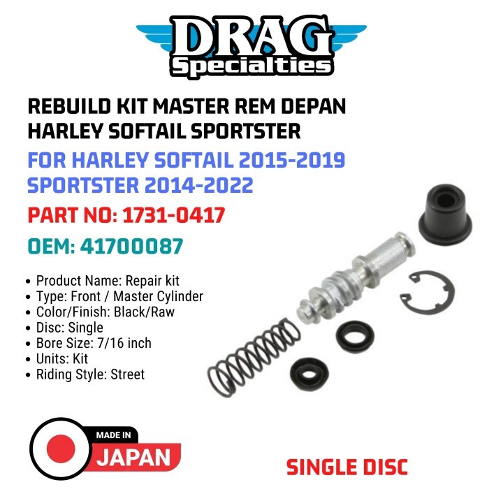 Budung Cycles REBUILD KIT MASTER REM DEPAN HARLEY SOFTAIL SPORTSTER