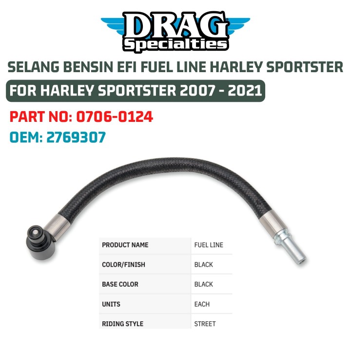 Jack 13 motor SELANG BENSIN EFI FUEL LINE HARLEY SPORTSTER FOR HARLEY