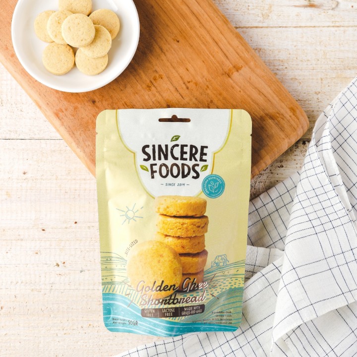 Sincere Foods 50G GOLDEN GHEE SHORTBREAD COOKIES SINCERE FOODS