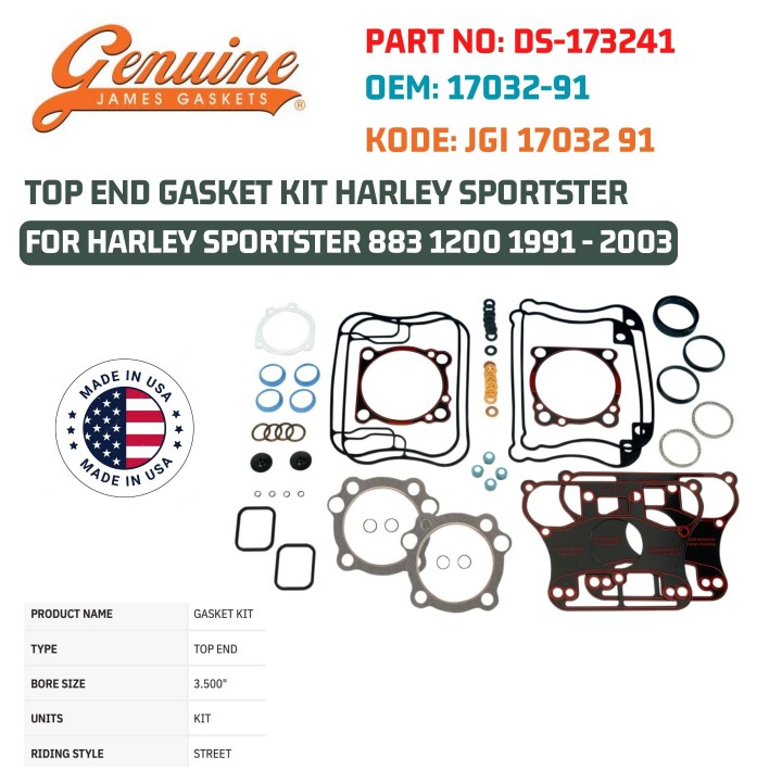 Jack 13 motor TOP END GASKET KIT HARLEY SPORTSTER 1991 2003 DS