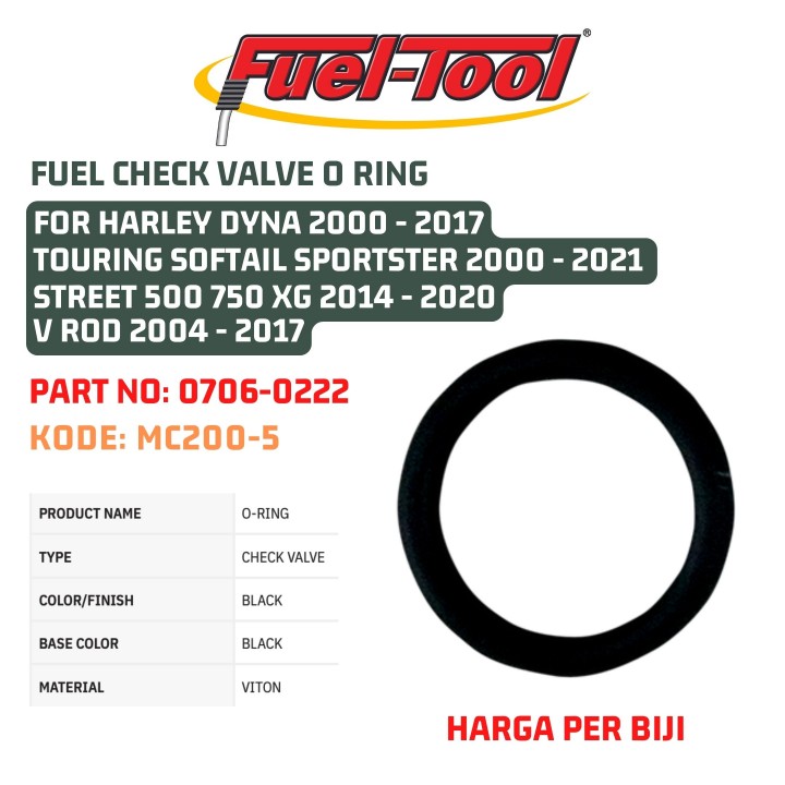 Budung Cycles FUEL CHECK VALVE O RING HARLEY DYNA 2000 2017 TOURING