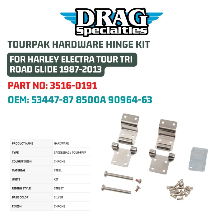 Motor Hinge Kit – Fits Harley Touring, Electra Glide Classic FLHTC/EFI FLHTCI – Unbranded