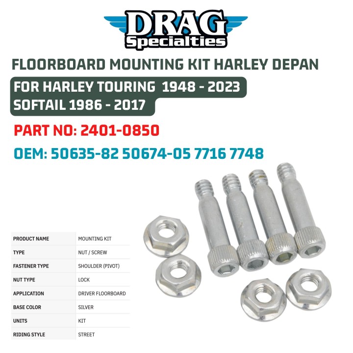 HCmotorku Elemento di fissaggio rigido per borse laterali moto, perno di montaggio bullone a vite, adatto per Harley Touring Road King Electra Glide FLHX FLHR FLHS Softail