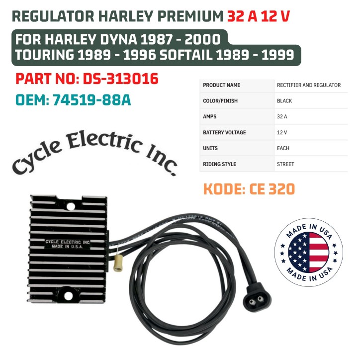 Solid-State Regulator For 2014-2016 Harley-Davidson Motorcycle - Replacement Part #74700021