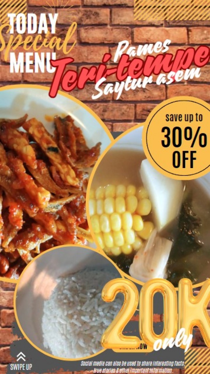 Paket Nasi + Sayur Asem + Teri Balado + Tahu Tempe