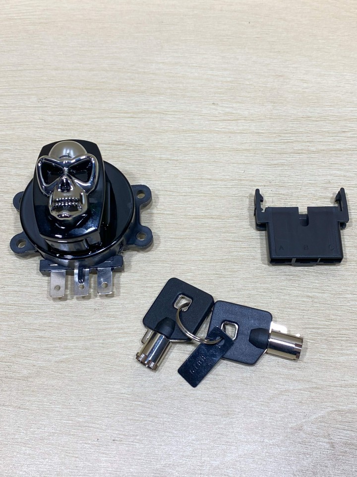 Topteng Motorcycle 3-Position Ignition Switch Lock & Keys Late Style Tank Mounted Fits For Harley Dyna 1993-2008, Softail 1996-2010, Road King