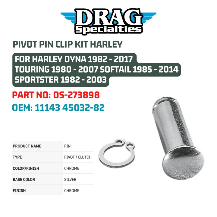 Budung Cycles - PIVOT PIN CLIP KIT HARLEY FOR HARLEY DYNA